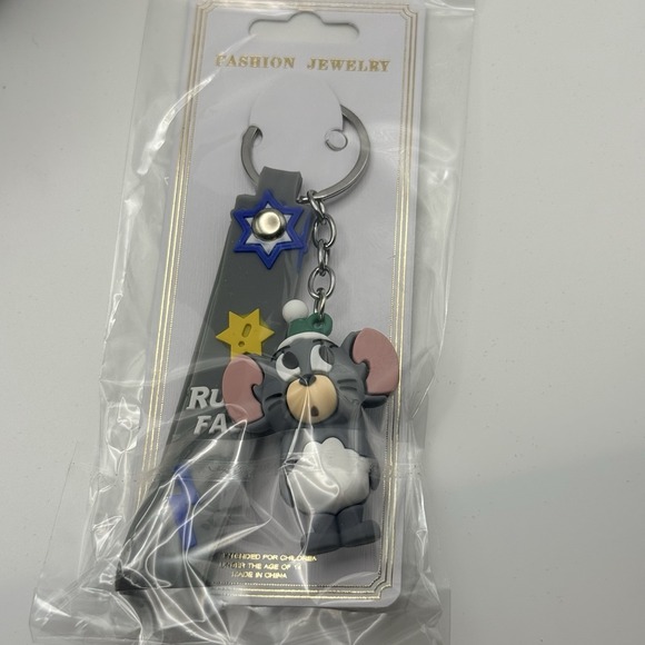 Tom & Jerry Mouse  Keychain Silicone Strap RUN FAST Cartoon Key Ring Bag Charm - Picture 5 of 5